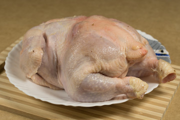 Raw chicken carcass, chicken. onion, lemon, mushrooms, garlic, rosemary