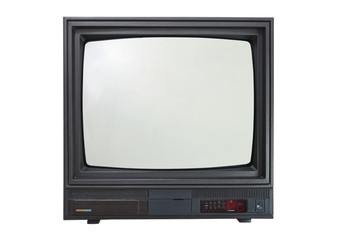 The old TV on the isolated.Retro technology concept. - obrazy, fototapety, plakaty