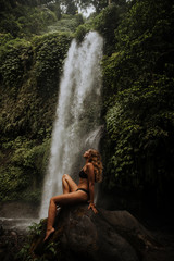 Fototapeta na wymiar Sendang Gile Waterfall
