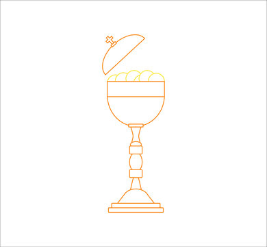 cup with consecrated hosts of the Catholic Church. Vector illustration for web and mobile design.