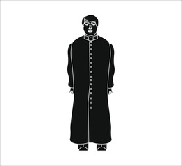 Catholic church parish priest. Vector illustration for web and mobile design.