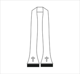 stole of priest of catholic church. Vector illustration for web and mobile design.