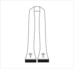 stole of priest of catholic church. Vector illustration for web and mobile design.