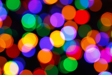 colorful christmas bokeh lights, blur background