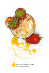 yogurt with strawberries and cereals