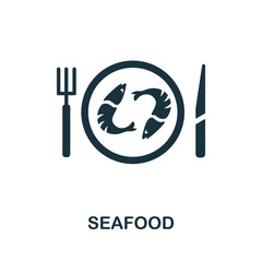 Seafood icon. Simple line element Seafood symbol for templates, web design and infographics