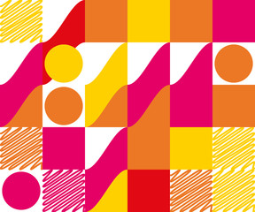 Creative design in retro styles with geometric shapes. Flat style. Vector design for web banners, covers, business cards, conference stands