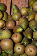Local produce for sale at the market. Pears