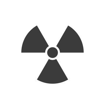 Vector illustration of flat symbol of radioactivity. Vector icon.
