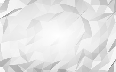 White abstract background. Lowpoly backdrop. Crumpled paper. 3D illustration