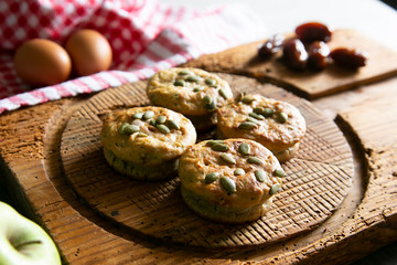Salty Zucchini and curry muffins