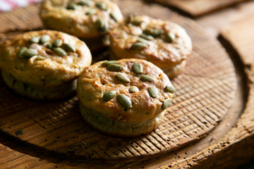 Salty Zucchini and curry muffins