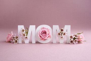 Greeting card for Happy mother day. Seasonal nature background. Beauty concept.