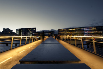 Bridge at night in Copenhagen, Bryggebroen, Denmark, Scandinavia