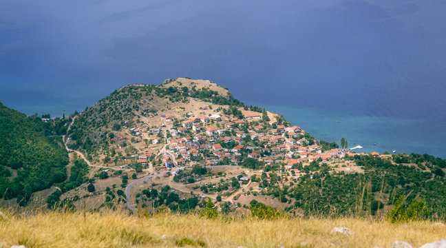 Trpejca village on Lake Ohrid coast, Macedonia
