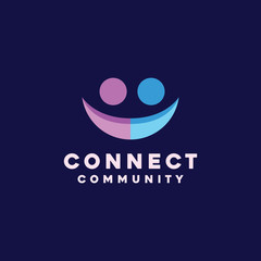 Connect Logo Vector Design Template. Community and People Icon. teamwork App Symbol For Company And business.
