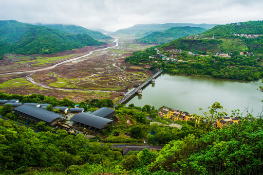 Aerial view of the city of lavasa city!