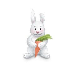 Illustration for children. Cute rabbit.