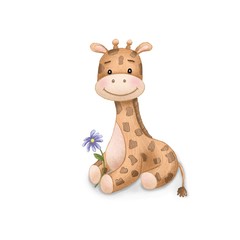 Illustration for children. Cute giraffe.