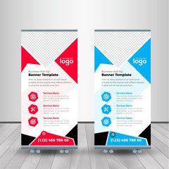 Roll-up for exhibitions, banner for seminar, layout for placement of photos. Universal stand for conference.	