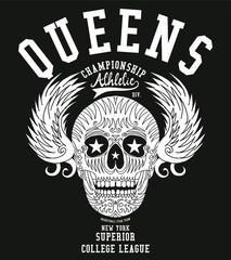 Tattoo skull American style graphic design vector art