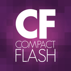 CF - Compact Flash acronym, technology concept background