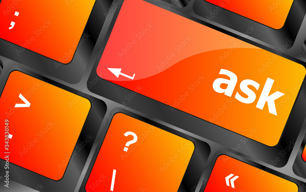 Poster ask button on computer keyboard key