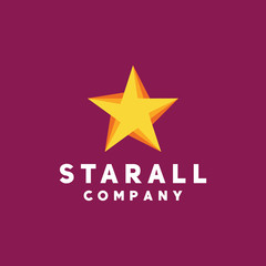 Yellow Star Logo Design Vector. Technology Symbol and App emblem icon for company.