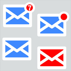 envelope icon set message