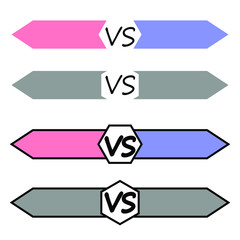 VS banner set in different colors