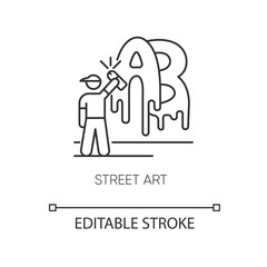 Fototapeta premium Street art pixel perfect linear icon
