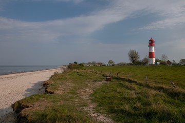 lighthouse Falshöft by the Baltic Sea in Schleswig Holstein
