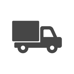 Delivery Truck icon in flat style isolated on white background. Vector illustration.