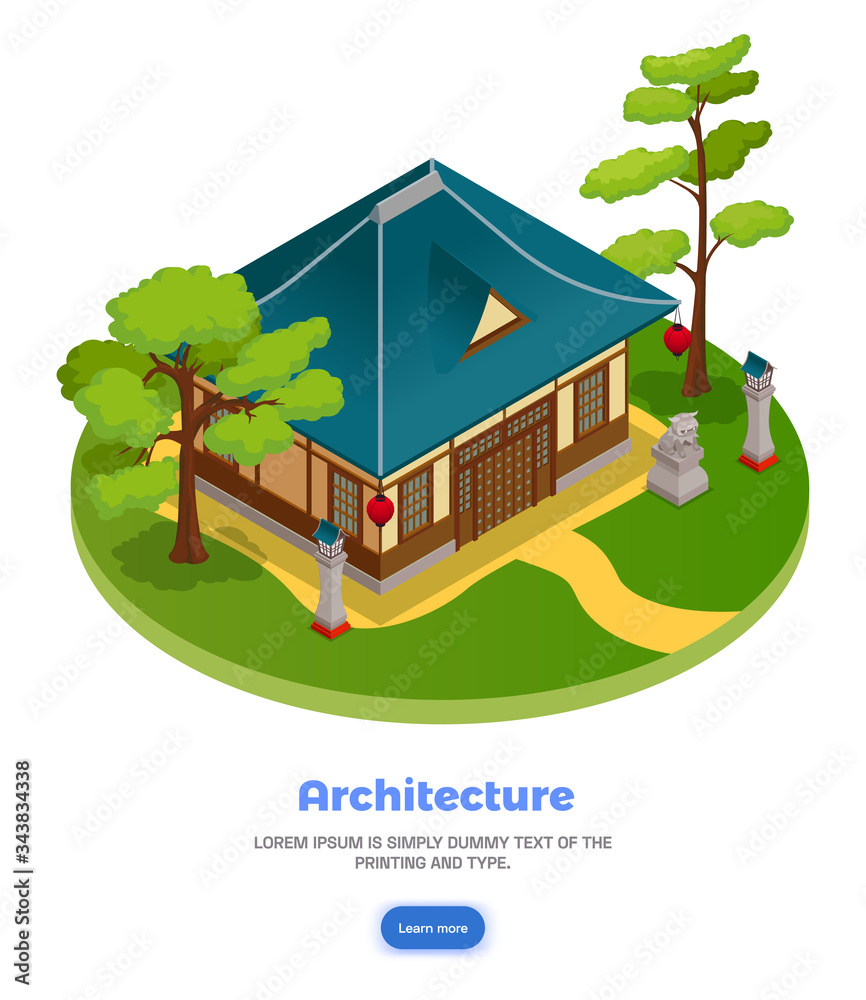 Poster asian architecture concept