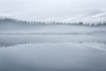 Mystical fog over the north lake