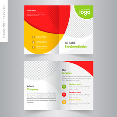 Bi-fold Brochure Template Design.Corporate & Business Concept 