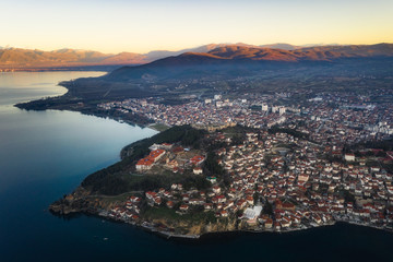 Aerial view of Ohrid, North Macedonia