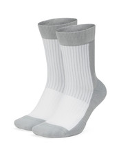 Set of socks white and grey color isolated on white background. One pair of socks in different...