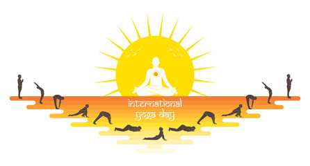 Illustration of international yoga day