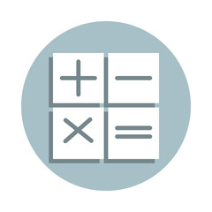 Obraz premium Laboratory, calculator badge icon. Simple glyph, flat vector of laboratory icons for ui and ux, website or mobile application