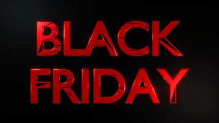 Fototapeta na wymiar Abstract Black Friday text on 3d rendering, 3d illustration for background.