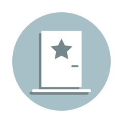 Music festival, artist, door, star badge icon. Simple glyph, flat vector of music festival icons for ui and ux, website or mobile application