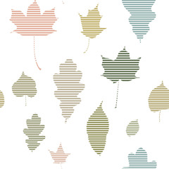 Isolated on white seamless pattern with leaves