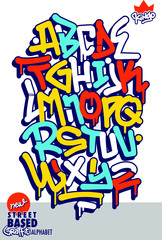 Urban art graffiti style, lettering, font elements and more