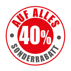 Rabatt Button Stempel 40%