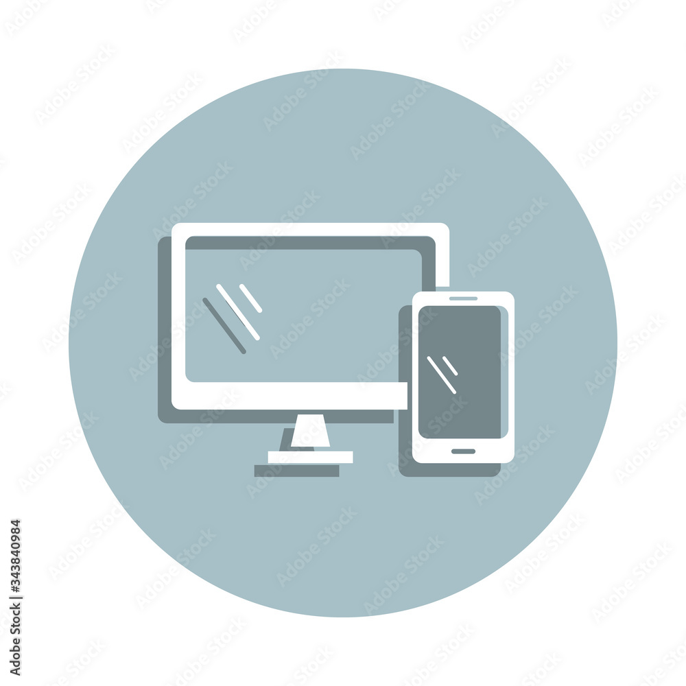 Poster responsive web design badge icon. simple glyph, flat vector of seo and development icons for ui and 