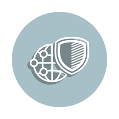 Lobal network protection badge icon. Simple glyph, flat vector of seo and development icons for ui and ux, website or mobile application