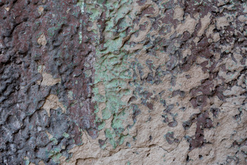 Close-up - gray stone wall in the old facade of the house