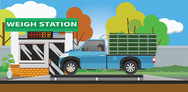 Pick up car and load items with a closed cloth.  On the weighing scale at the checkpoint. Before and after transport operations.