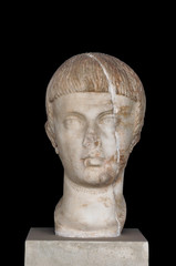Fototapeta na wymiar head of a young man ancient greek bust